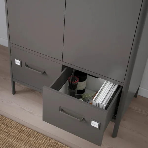 Comodă pentru birou Ikea Idasen 119 x 80 x 47 / Metal / Dark Gray photo 4