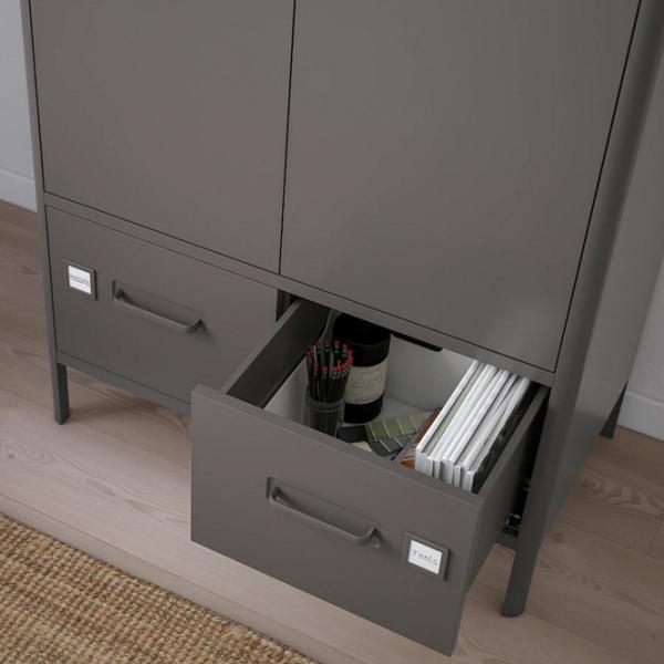 Comodă pentru birou Ikea Idasen 119 x 80 x 47 / Metal / Dark Gray photo 4