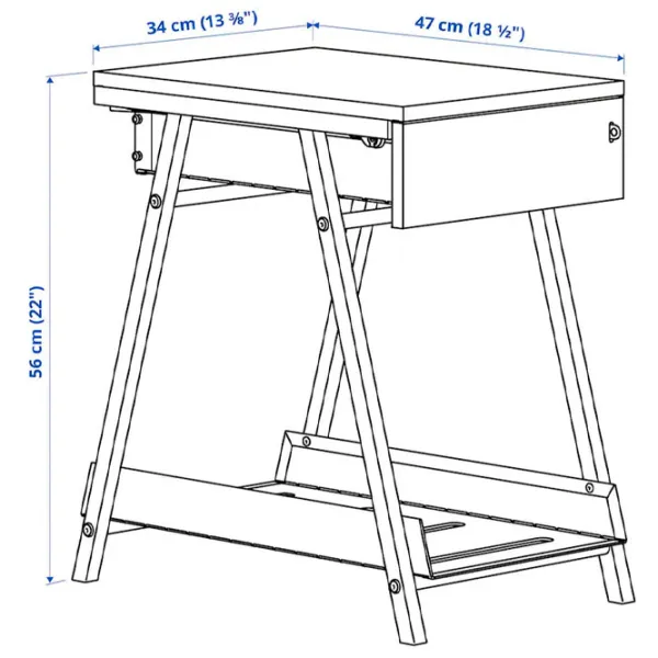 Comodă pentru birou Ikea Trotten 56 x 34 x 47 / Metal / Antracite photo 7