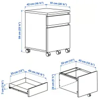 Comodă pentru birou Ikea Malm 59 x 51 x 42 / MDF / Dark Brown photo 5