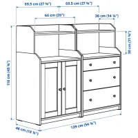 Comodă pentru birou Ikea Hauga 116 x 139 x 46 / PAL / Grey photo 2