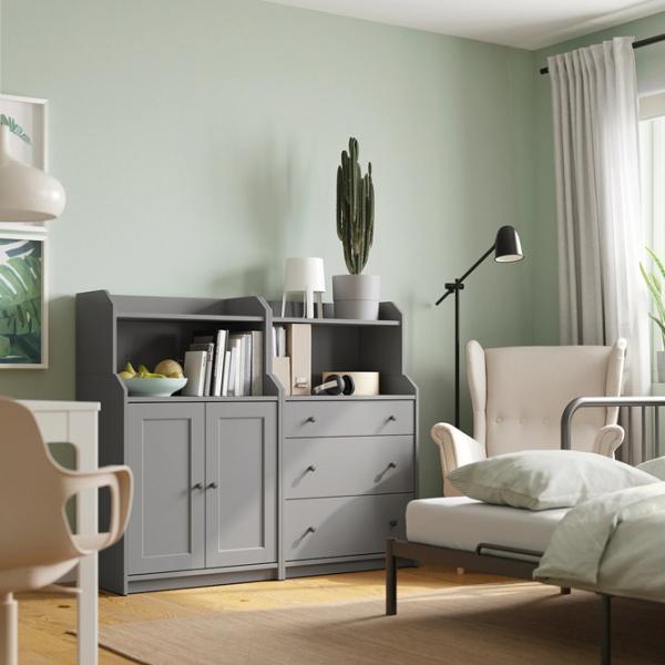 Comodă pentru birou Ikea Hauga 116 x 139 x 46 / PAL / Grey photo 3