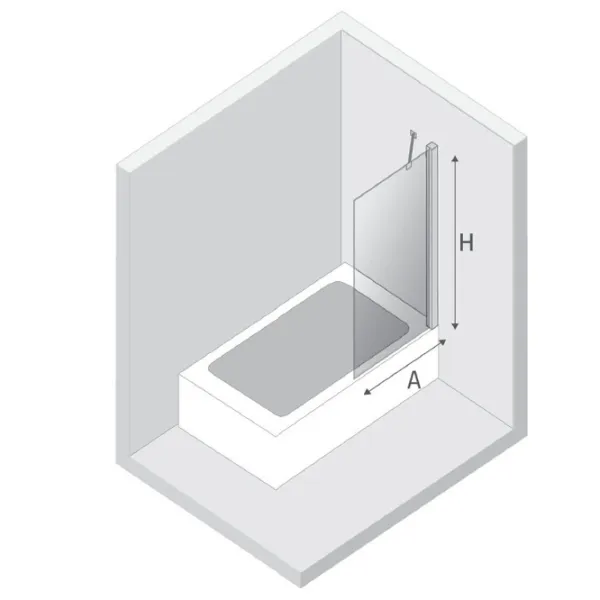 Душевые перегородки New Trendy New Soleo Bathtub Screen Hinged Прозрачный / без двери photo 2