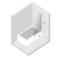 Душевые перегородки New Trendy New Soleo Bathtub Screen Hinged Прозрачный / без двери photo 2