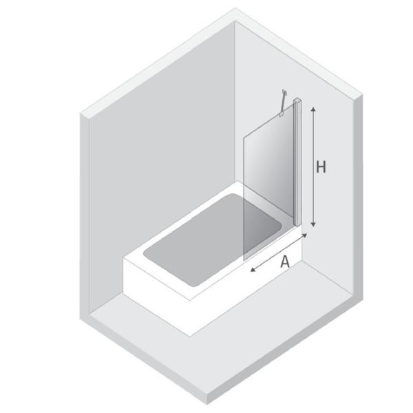 Душевые перегородки New Trendy New Soleo Bathtub Screen Hinged Прозрачный / без двери photo 3