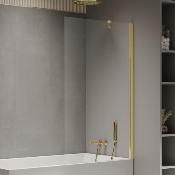 Paravane de duș New Trendy New Soleo Light Gold Transparent / fară ușă photo 1