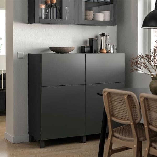 Comodă Ikea Besta/Lappviken/Stubbarp 112 x 120 x 42 / MDF / Sur închis photo 5