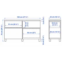 Comodă Ikea Besta/Sutterviken/Kabbarp 76 x 120 x 42 / MDF / Alb photo 6