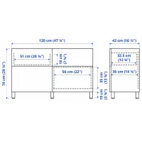 Comodă Ikea Besta/Lappviken/Stubbarp 74 x 120 x 42 / MDF / Sur închis photo 6