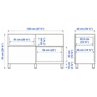 Comodă Ikea Besta/Lappviken/Stubbarp 74 x 120 x 42 / MDF / Alb photo 7