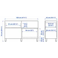 Комод Ikea Besta/Lappviken/Stubbarp 74 x 120 x 42см / МДФ / Белый photo 7