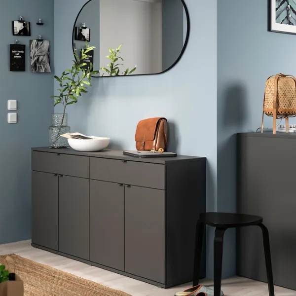 Comodă Ikea Vihals 75 x 140 x 37 / MDF / Sur închis photo 4