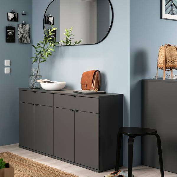 Comodă Ikea Vihals 75 x 140 x 37 / MDF / Sur închis photo 4