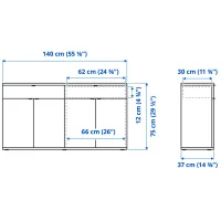 Comodă Ikea Vihals 75 x 140 x 37 / MDF / Sur închis photo 6