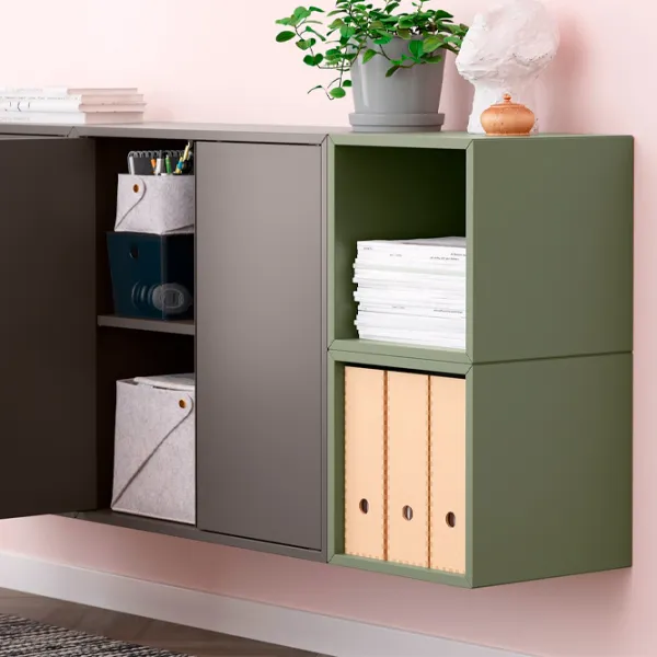 Comodă Ikea Eket 70 x 175 x 35 / MDF / Gri Verde Gri închis photo 5