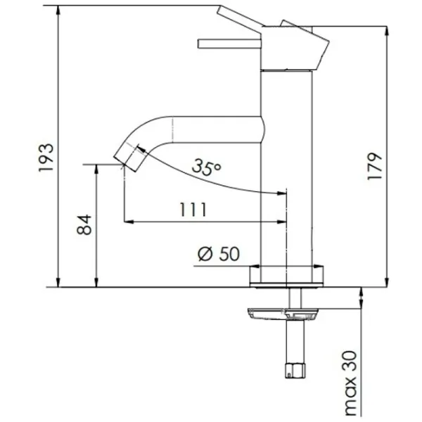 Смеситель для умывальника Remer X12NO Однорычажный photo 2