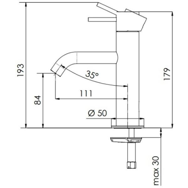 Смеситель для умывальника Remer X12NO Однорычажный photo 2