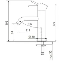 Смеситель для умывальника Remer X12NO Однорычажный photo 2