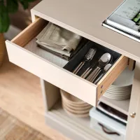 Comodă Ikea Havsta 89 x 121 x 45 / Masiv / Gri bej photo 4