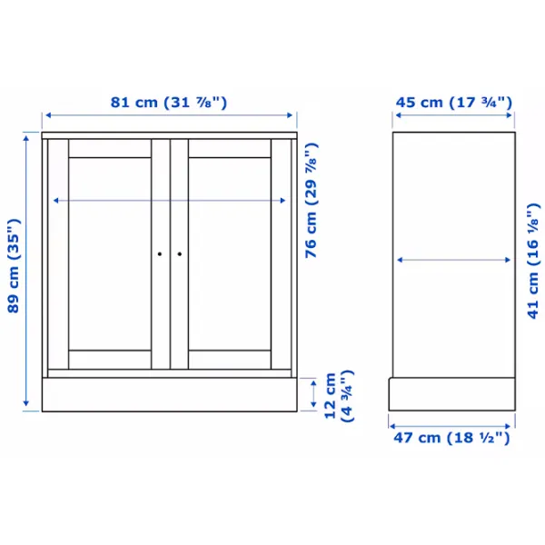 Comodă Ikea Havsta 89 x 81 x 45 / MDF / Alb photo 5