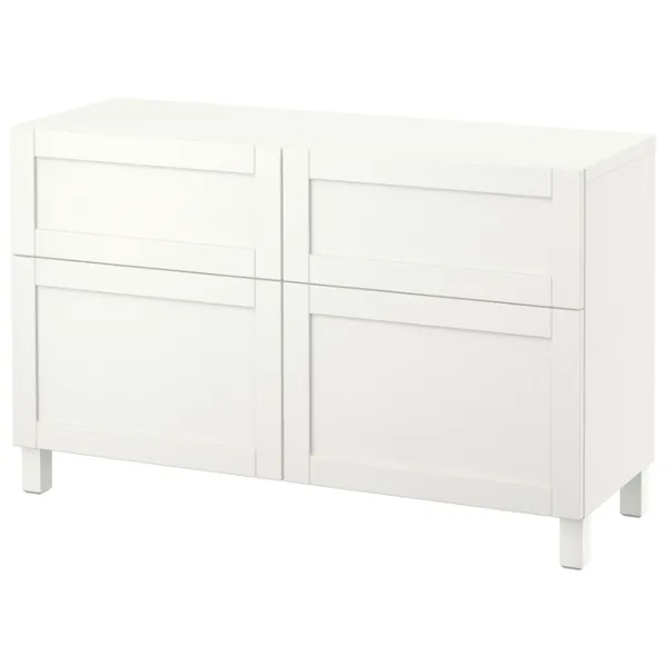 Comodă Ikea Besta/Hanviken/Stubbarp 74 x 120 x 42 / MDF / Alb photo 1