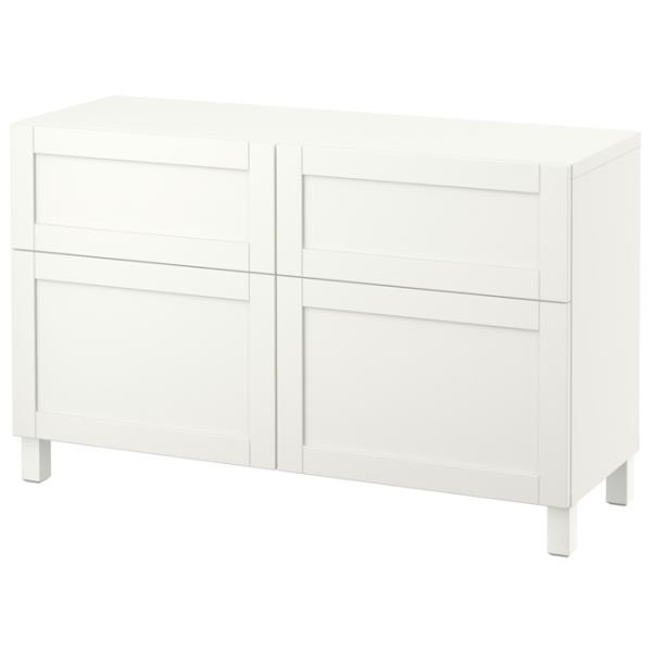 Comodă Ikea Besta/Hanviken/Stubbarp 74 x 120 x 42 / MDF / Alb photo 1