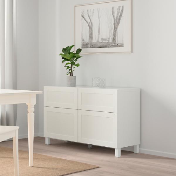 Comodă Ikea Besta/Hanviken/Stubbarp 74 x 120 x 42 / MDF / Alb photo 5