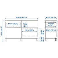 Комод Ikea Besta/Hanviken/Stubbarp 74 x 120 x 42см / МДФ / Белый photo 9
