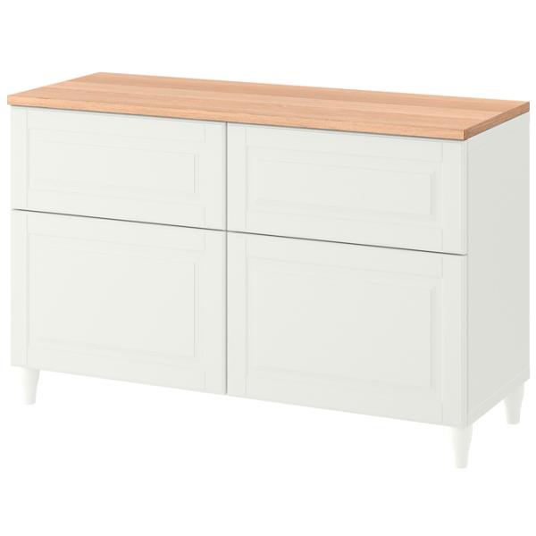 Comodă Ikea Besta/Smeviken/Kabbarp 76 x 120 x 42 / MDF / Alb photo 1