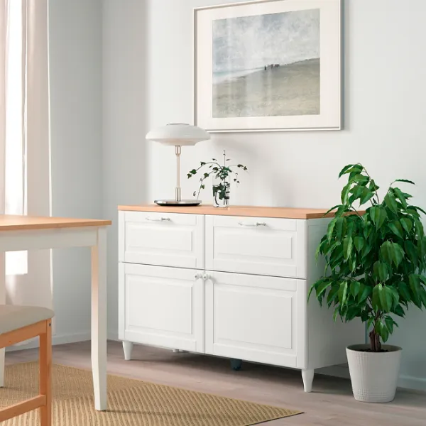 Comodă Ikea Besta/Smeviken/Kabbarp 76 x 120 x 42 / MDF / Alb photo 2