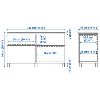 Comodă Ikea Besta/Smeviken/Kabbarp 76 x 120 x 42 / MDF / Alb photo 6