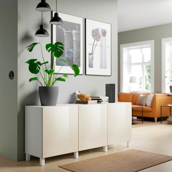Comodă Ikea Besta/Selsviken/Stubbarp 74 x 180 x 42 / MDF / Beige photo 4