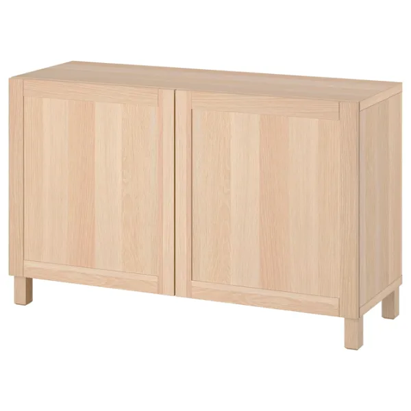 Comodă Ikea Besta/Hanviken/Stubbarp 74 x 120 x 42 / MDF / Aspect Stejar Antichizat photo 1