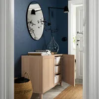 Comodă Ikea Besta/Hanviken/Stubbarp 74 x 120 x 42 / MDF / Aspect Stejar Antichizat photo 2