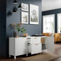 Comodă Ikea Besta/Lappviken/Stubbarp 74 x 180 x 42 / MDF / Alb photo 3