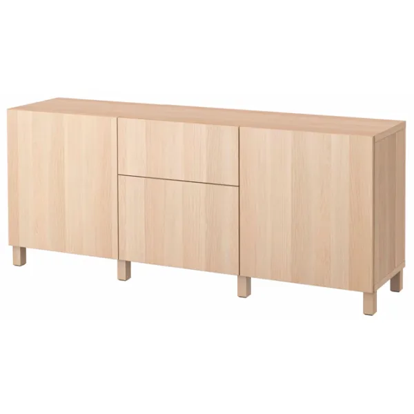 Comodă Ikea Besta/Lappviken/Stubbarp 74 x 180 x 42 / MDF / Aspect Stejar Antichizat photo 1