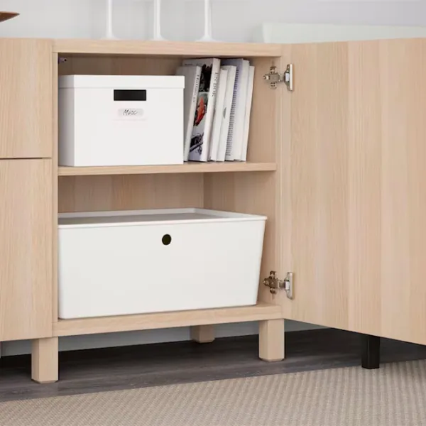 Comodă Ikea Besta/Lappviken/Stubbarp 74 x 180 x 42 / MDF / Aspect Stejar Antichizat photo 6