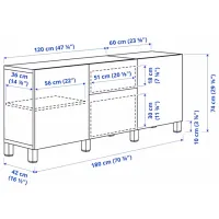 Comodă Ikea Besta/Lappviken/Stubbarp 74 x 180 x 42 / MDF / Aspect Stejar Antichizat photo 7