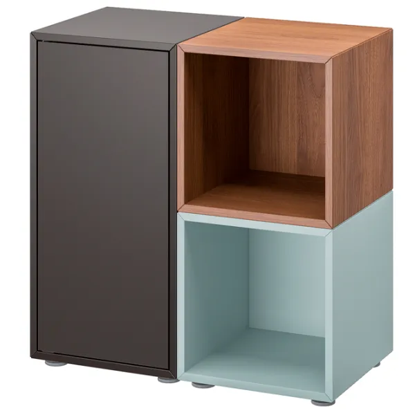 Comodă Ikea Eket 72 x 70 x 35 / MDF / Gri închis Nuc Gri deschis albăstrui photo 1