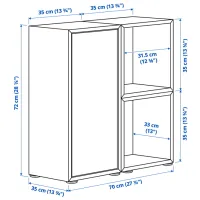 Comodă Ikea Eket 72 x 70 x 35 / MDF / Gri închis Nuc Gri deschis albăstrui photo 6