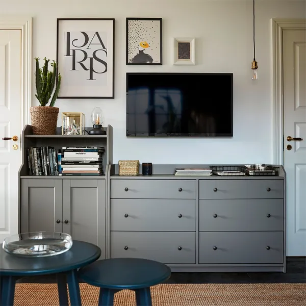 Comodă Ikea Hauga 116 x 70 x 46 / MDF / Gray photo 4