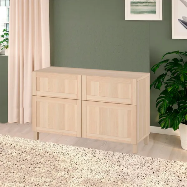 Комод Ikea Besta/Hanviken/Stubbarp 74 x 120 x 42см / МДФ / Имитация Состаренного Дуба photo 2