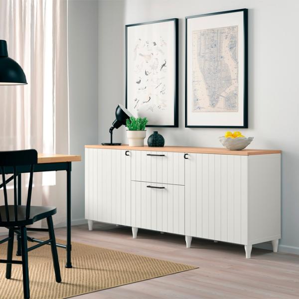 Comodă Ikea Besta 76 x 180 x 42 / MDF / Alb photo 3
