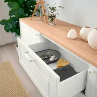 Comodă Ikea Besta/Smeviken/Kabbarp 76 x 180 x 42 / MDF / Alb photo 3