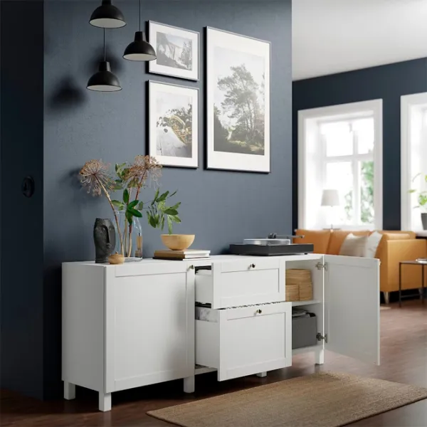 Comodă Ikea Besta 74 x 180 x 42 / MDF / Alb photo 3