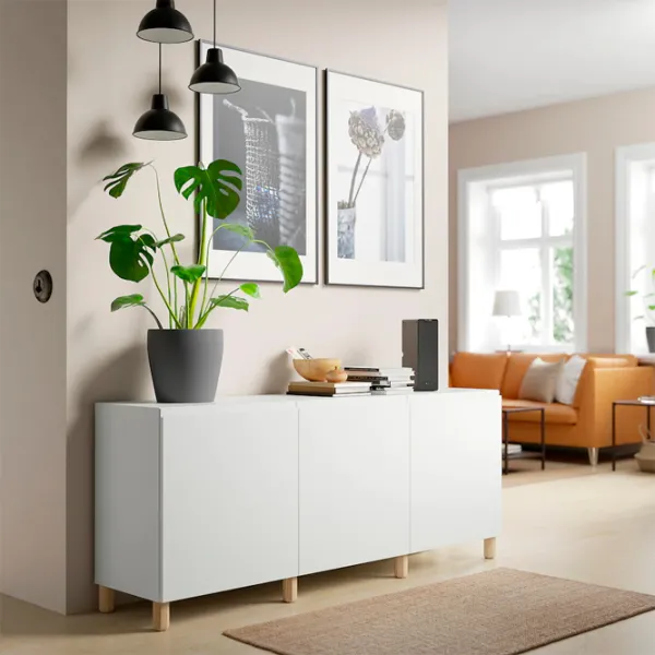 Comodă Ikea Besta 74 x 180 x 42 / MDF / Alb photo 2