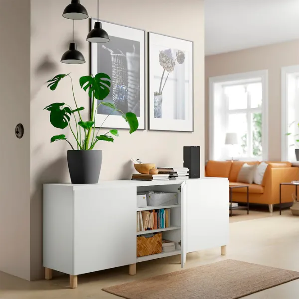 Comodă Ikea Besta 74 x 180 x 42 / MDF / Alb photo 3