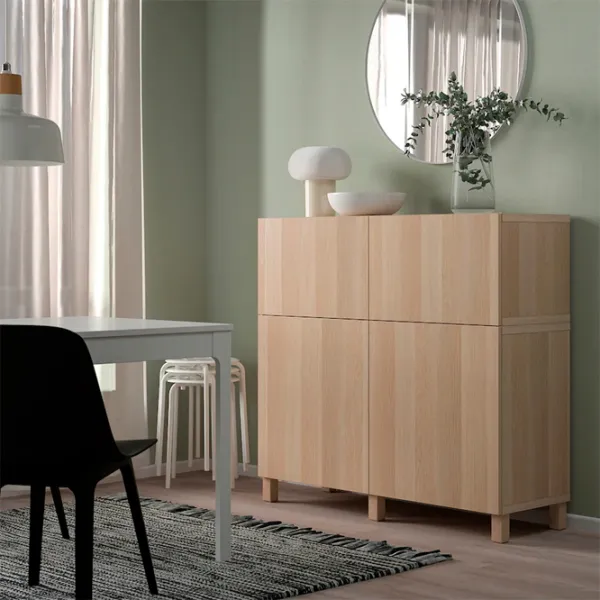 Comodă Ikea Besta 112 x 120 x 42 / MDF / Stejar Natural photo 2