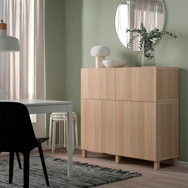 Comodă Ikea Besta 112 x 120 x 42 / MDF / Stejar Natural photo 2