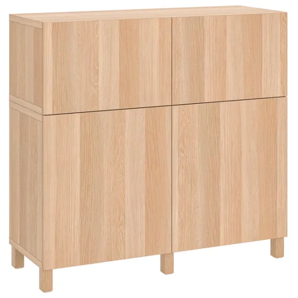 Comodă Ikea Besta 112 x 120 x 42 / MDF / Stejar Natural photo 3